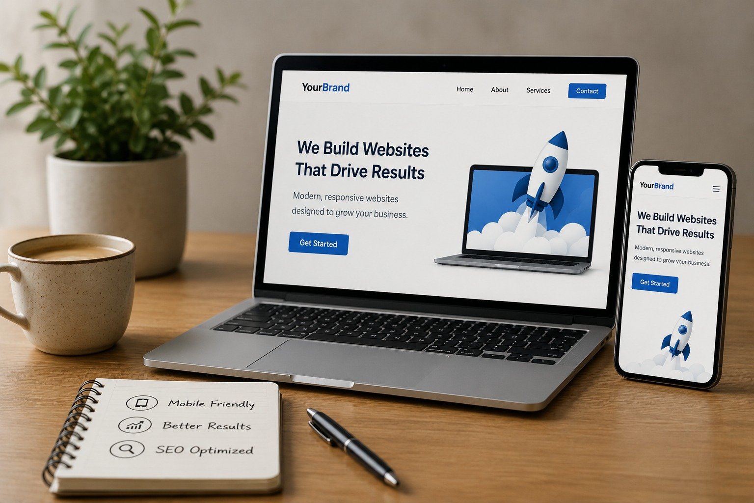 Responsive website design improving user experience and increasing conversions across mobile and desktop devices